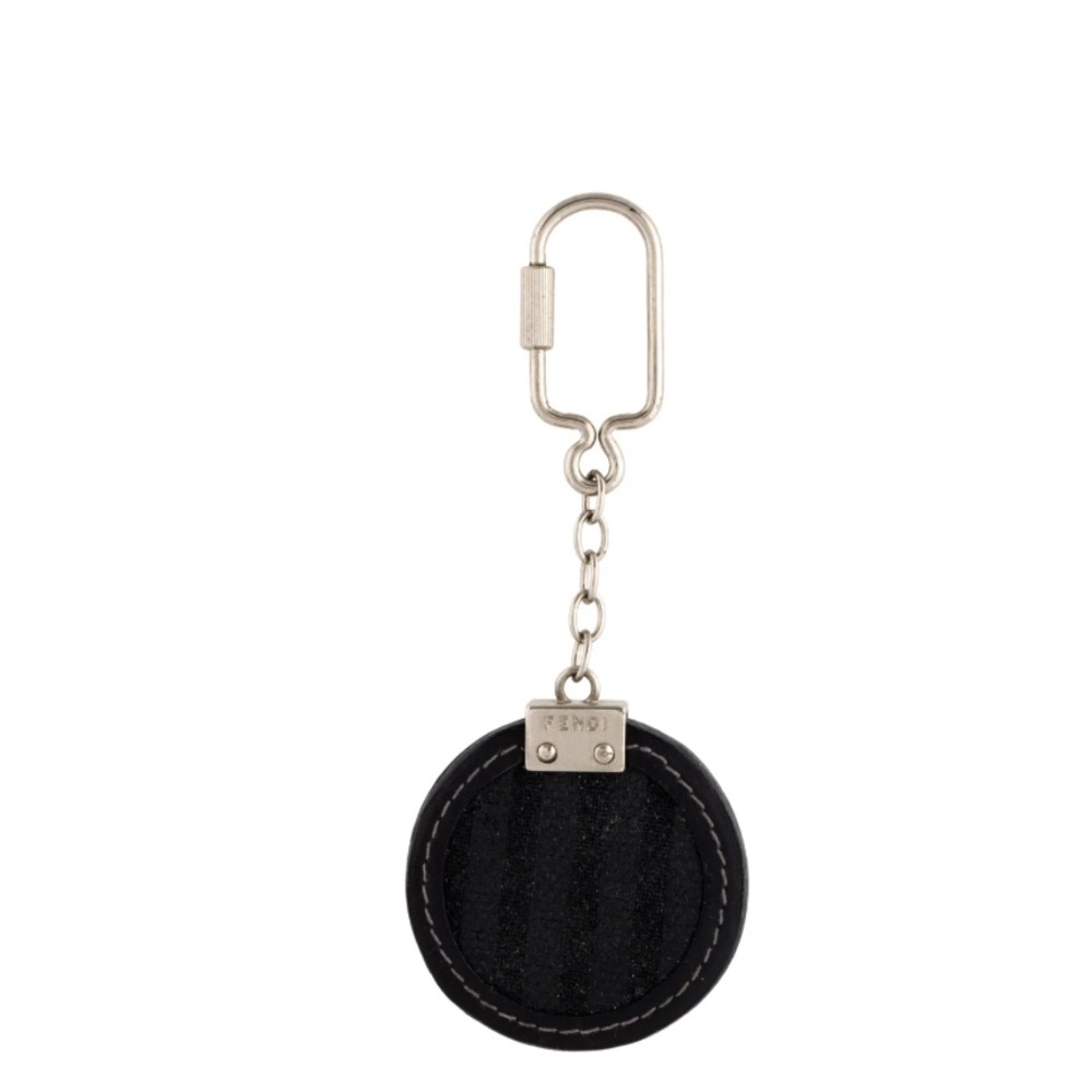 Striped Fendi keychain(silver tone)